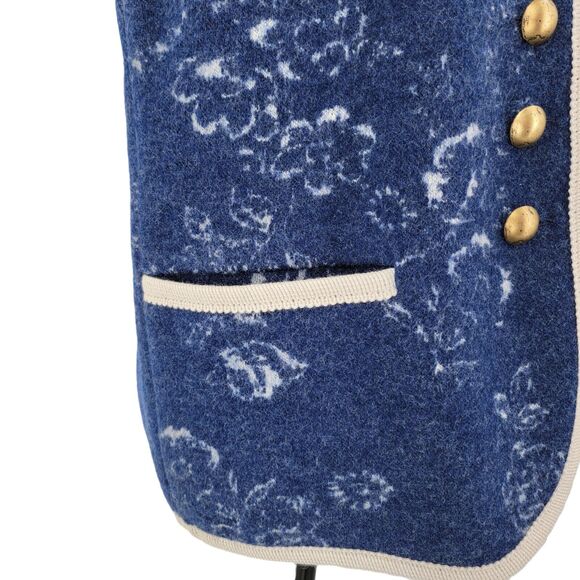 Kitz Pichler Tracht and Country Vest Womens 8 Wool Floral Pockets Flaw - Picture 9 of 16